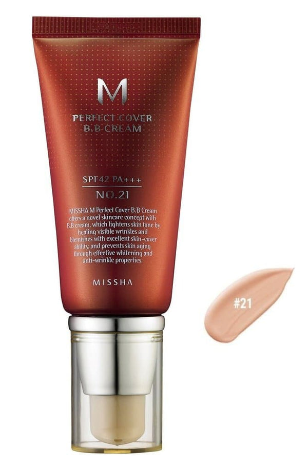 MISSHA_M_Perfect_Cover_BB_Cream_21_tajamaly-كريم-اساس-ميشا-الكوري-بيج-لايت-خفيف-اصلي-٢١-موقع-تجملي